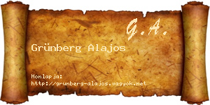Grünberg Alajos névjegykártya
